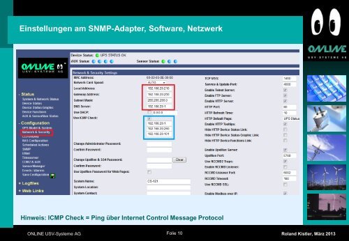 Technik Workshop 2 - Konfiguration SNMP-Adapter - Online USV ...