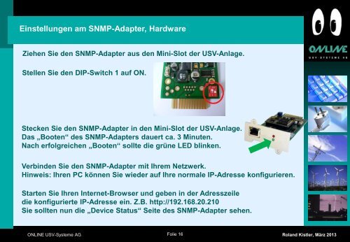Technik Workshop 2 - Konfiguration SNMP-Adapter - Online USV ...