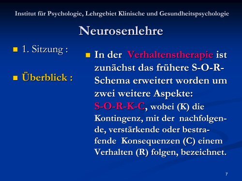 Neurosenlehre - Klinische und Gesundheitspsychologie