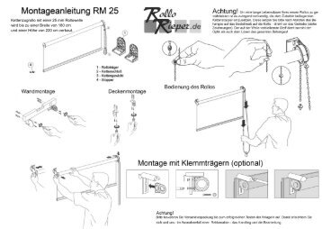 Kettenzugrollo mit einer 25 mm Rollowelle wird bis zu ... - Rollo Rieper