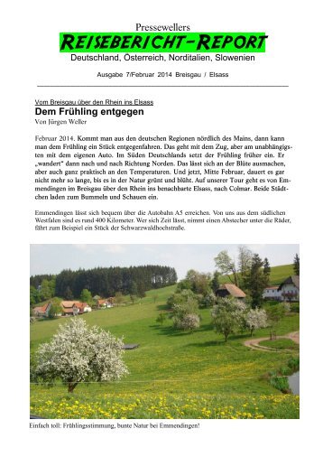 Vom Breisgau ins Elsass: Richtung Frühling