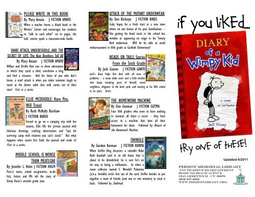 If You Liked Diary of a Wimpy Kid... - Perrot Library