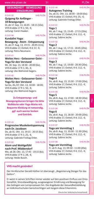 Programm Herbst 2013