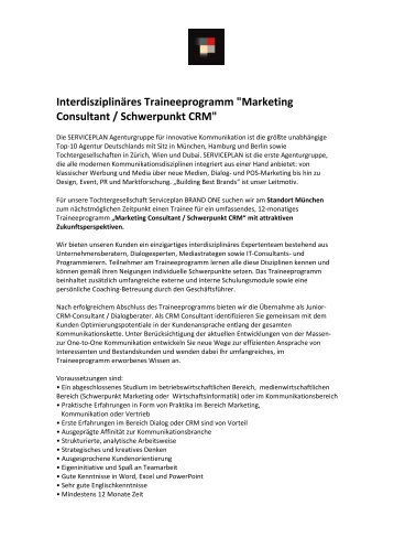Marketing Consultant / Schwerpunkt CRM - ONEtoONE