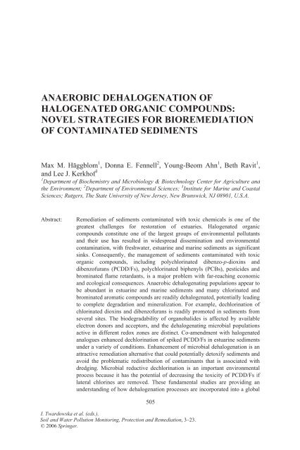 anaerobic dehalogenation of halogenated organic compounds