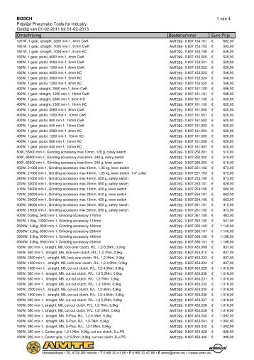 1 van 4 BOSCH Prijslijst Pneumatic Tools for Industry ... - A.M.T.C.