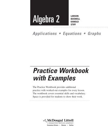 Algebra II Workbook - Wayne County Public Schools