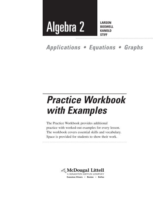 Algebra II Workbook - Wayne County Public Schools