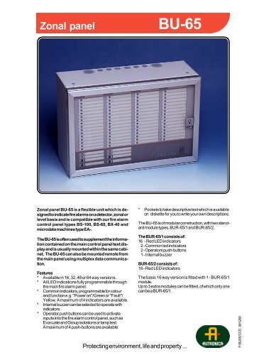 Zonal panel BU-65 - Autronica - Autronica Fire and Security AS