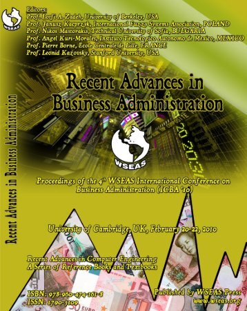 RECENT ADVANCES in BUSINESS ADMINISTRATION ... - Wseas.us