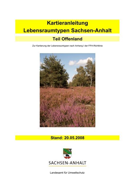 FFH-Kartieranleitung fÃ¼r Sachsen-Anhalt-Offenland-Stand Juni 2003