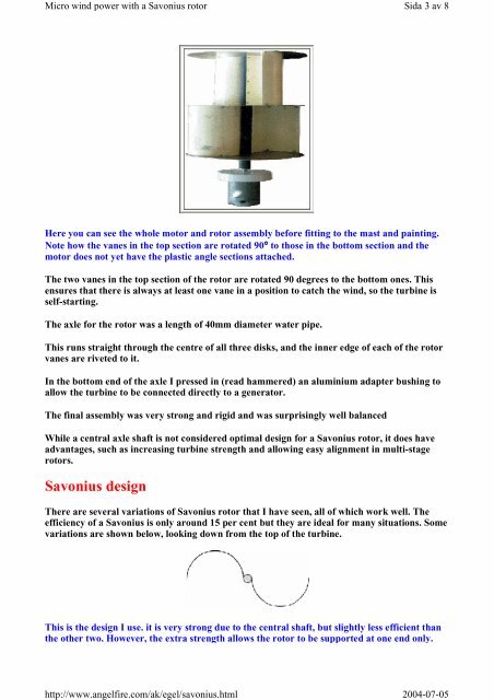 Micro wind power with a Savonius rotor - Otherpower