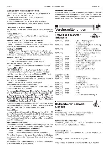 Nachrichten - Gemeinde Brigachtal