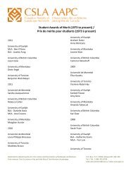 Student Awards of Merit (1973 to present) / Prix de ... - CSLA :: AAPC