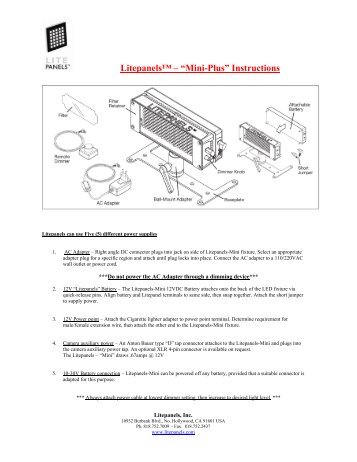 Litepanels™ – “Mini-Plus” Instructions - AVC