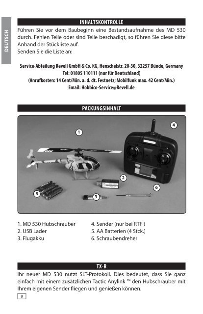 Download Anleitung – DE (PDF) - Hobbico
