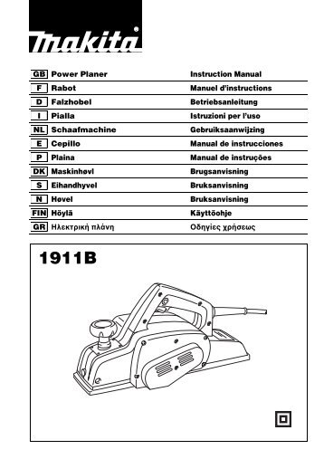 GB Power Planer Instruction Manual F Rabot Manuel d'instructions ...