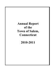 Annual Report of the Town of Salem, Connecticut 2010-2011