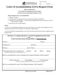 Letter of Accommodation (LOA) Request Form - Peninsula College