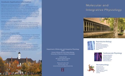 Brochure 1 - The School of Molecular and Cellular Biology ...