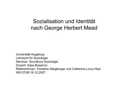 G.H. Mead - Universität Augsburg