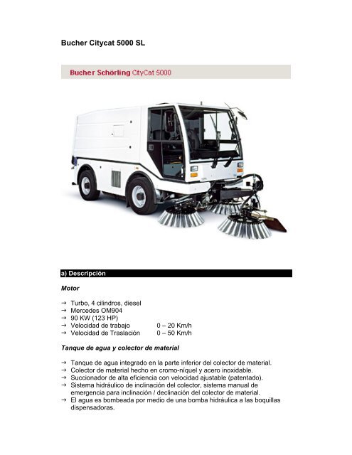 Bucher Citycat 5000 SL (español) - Resansil