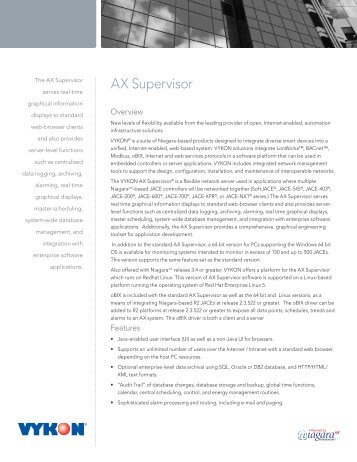 AX Supervisor - Vykon