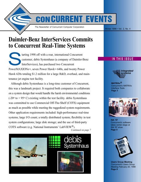 Daimler-Benz Interservices Commits to Concurrent Real-Time ...