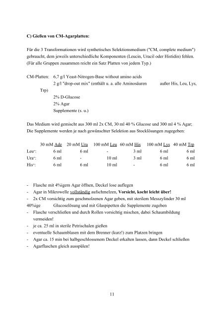 Biochemiepraktikum