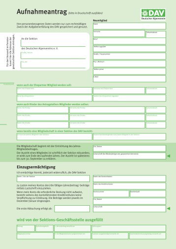 bitte in Druckschrift ausfüllen - Sektion Amberg