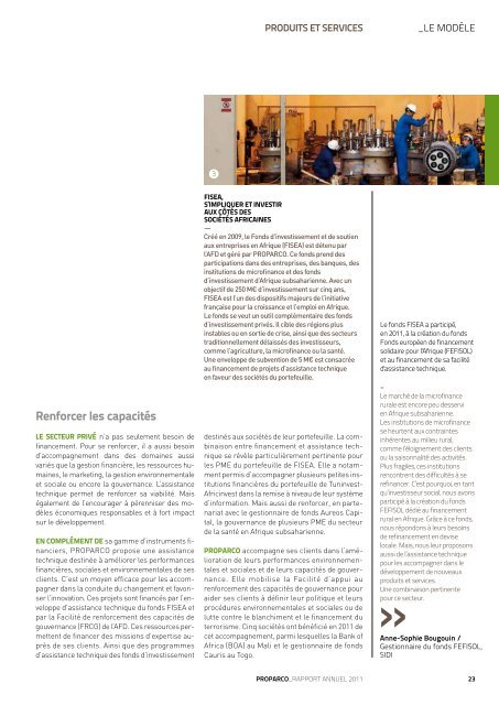 Rapport Annuel 2011 - Proparco