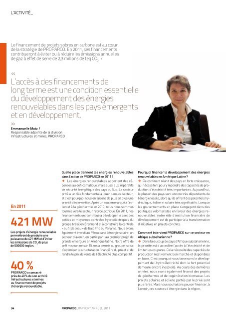 Rapport Annuel 2011 - Proparco