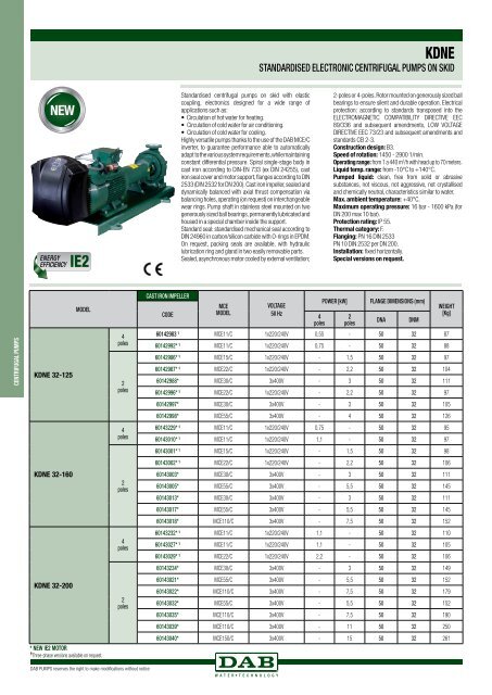 TECHNICAL SHEET - DAB Pumps S.p.a.