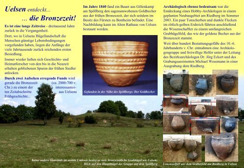 Uelsen Entdeckt Die Bronzezeit Uelsen Und Umgebung