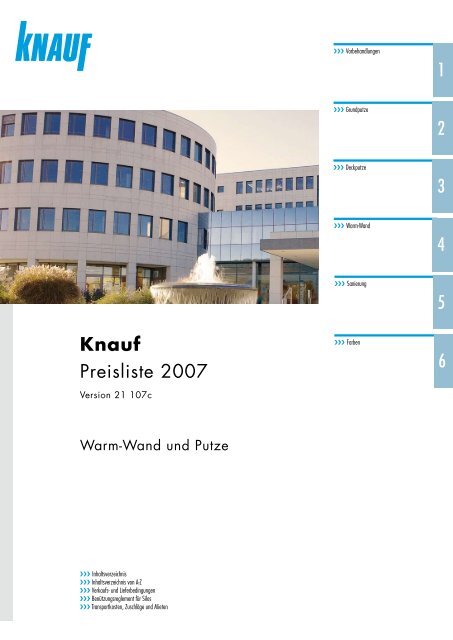 Knauf Preisliste 2007 1 2 3 4 5 6 - Knauf AG