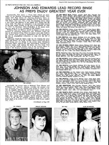 1965 Season - Archbishop Wood Swimming