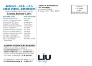 Auditions for B.F.A. and B.S. Dance Degree at LIU Brooklyn