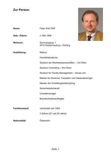 Schriftführer Stellvertreter Peter Walter