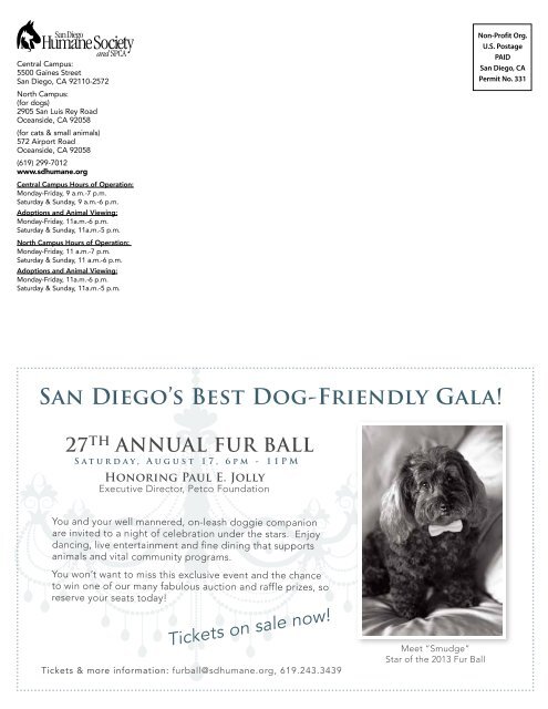 Summer 2013 â¢ V ol. 47 No. 2 - San Diego Humane Society and SPCA