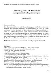 Der Beitrag von A. H. Almaas zur transpersonalen Psychotherapie