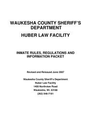 waukesha county sheriff's department huber law facility