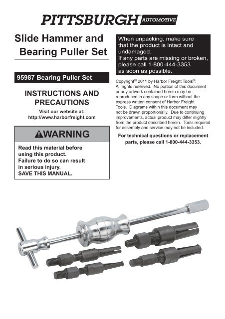 Inner bearing deals puller harbor freight