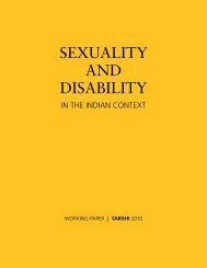 SEXUALITY AND DISABILITY - TARSHI