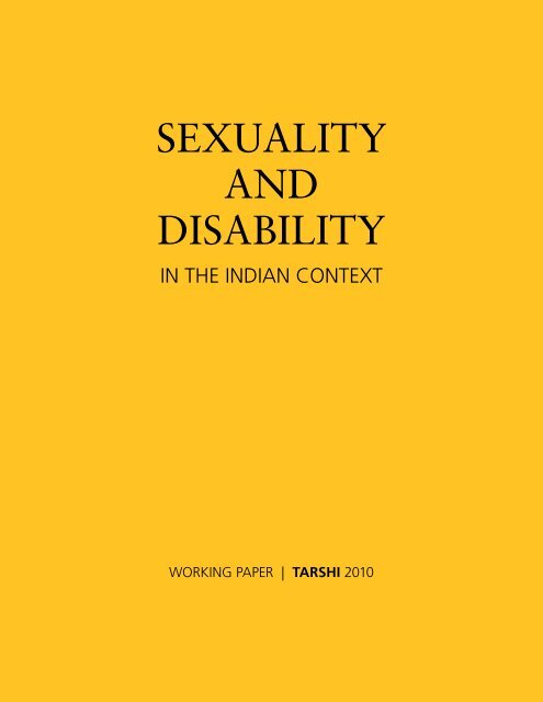 SEXUALITY AND DISABILITY - TARSHI