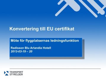 Konvertering till EU certifikat - Transportstyrelsen