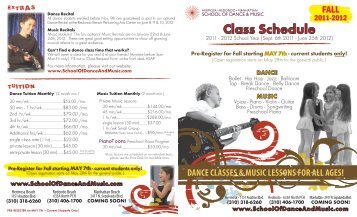 Class Schedule - School of Dance and Music