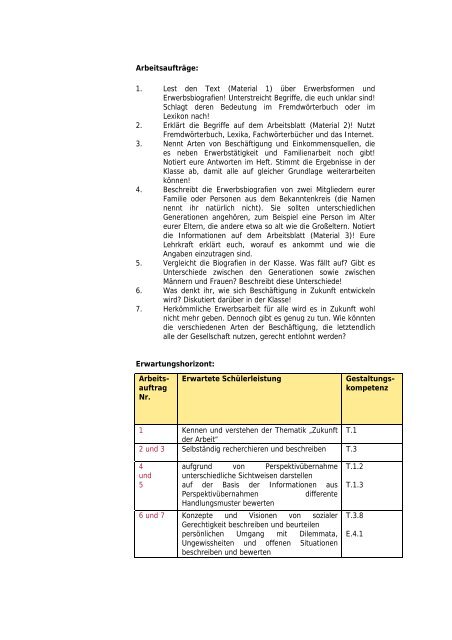 Aufgabensammlung Kompetenzen - Transfer-21