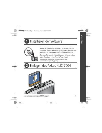 1 Erweiterte Funktionen der Kamera Speichern von Bildern ... - Kodak