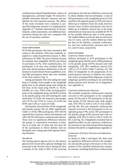 Effect of Nateglinide on the Incidence of Diabetes and ...