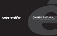 Cervélo Owner's Manual - Cervelo Cycles